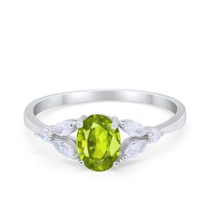 Oval Art Deco Wedding Engagement Ring Marquise CZ